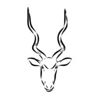 Antelope addax handmade drawing vector