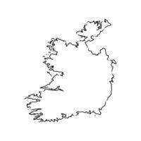 map of the State of Ireland in black and white vector