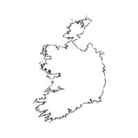 map of the State of Ireland sketch vector