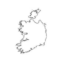 map of the State of Ireland hand sketch vector