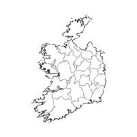 map of the State of Ireland drawing vector
