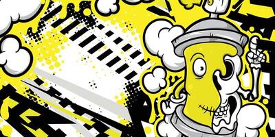 Abstract pattern background with cartoon spray paint object pattern vector
