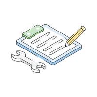 An icon of construction report designed in isometric style vector