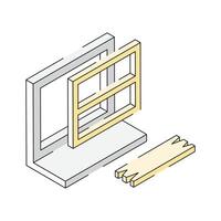 Window installation icon creatively designed in isometric style vector
