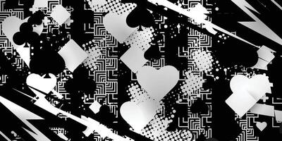 Black and white abstract racing background with playing card pattern vector