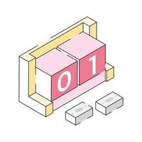 Ready to use isometric outline icon showing worker day vector