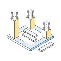 Latest icon of cloud under construction designed in isometric style vector
