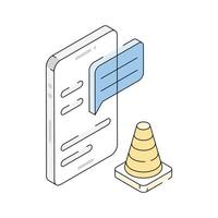 Ready to use isometric outline icon denoting labour day message vector