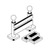 Visually appealing isometric outline icon of construction barrier. vector