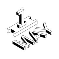 Get this amazingly designed 1st may isometric icon. vector