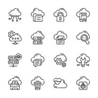 Get a glimpse of our handy cloud computing line collection vector