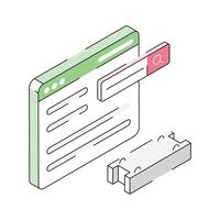 Ready to use isometric icon of construction website vector