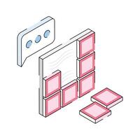 Latest icon of wall tiling designed in isometric style vector