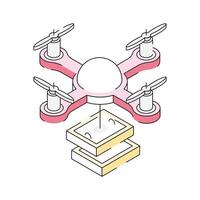Get a glimpse of this premium isometric icon showing drone camera vector