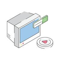 Have a look at this amazing isometric icon of telecasting vector