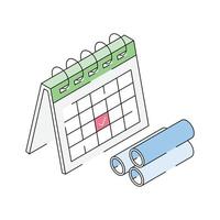 Check out modern isometric icon showing labour day calendar vector