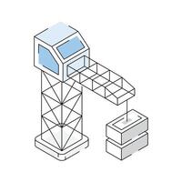 Get a sight of this modern isometric lifting crane tower icon vector