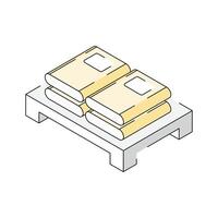 Here is an isometric outline icon of cement pallet vector