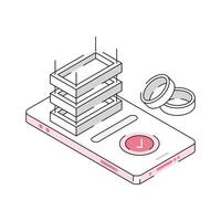 Catch a sight of this amazing isometric icon showing construction app vector