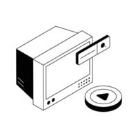 Have a look at this amazing isometric icon of telecasting. vector