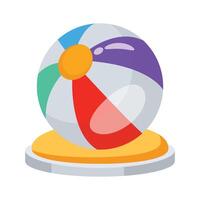 Visually appealing 3d style icon depicting beach ball vector