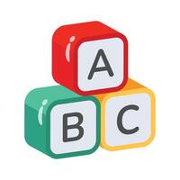 Latest 3d style icon showing kids learning blocks vector
