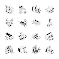 Premium collection of worker day isometric icons, easy to edit. vector