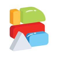 Check out modern 3d style icon of blocks game vector