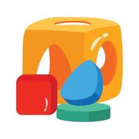 Ready to use 3d style icon of block toy game vector