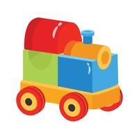 Visually engaging 3d style icon depicting toy train vector