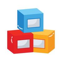 A well designed 3d style icon showing kids blocks vector