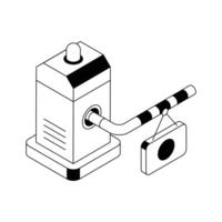 Check out our premium isometric icon depicting security checkpost. vector
