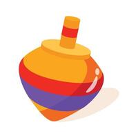 Catch a sight of this creatively designed spinning top 3d icon vector