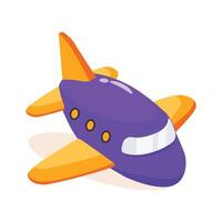 A well designed 3d style icon showing plane toy vector