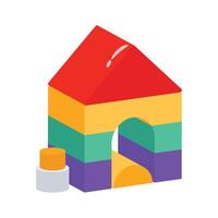 Easy to use 3d style icon depicting kids playhouse vector