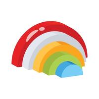 A customizable 3d style icon of kids stacking rainbow toy vector