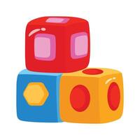 Well crafted 3d style icon depicting ids blocks toy vector