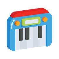 Check out modern 3d style icon of piano toy vector