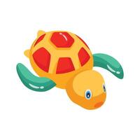 Modern 3d style icon showing turtle, ready for premium use vector