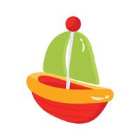 Easy to use 3d style icon depicting sailboat toy vector