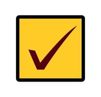 Checkmark in box icon. Flat simple check mark symbol vector