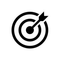 Target icon. flat simple icon of target with arrow. Goal achievement. Line symbol vector