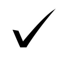 Checkmark flat simple icon. Check mark monochrome symbol vector