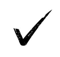 Checkmark icon chalk drawn. Flat simple textured check mark vector