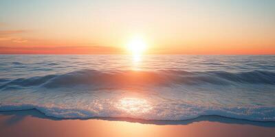 Sunset Over Calm Ocean Waves. photo