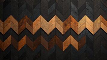 A black and brown wall with a chevron pattern photo