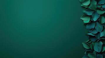 Green leaves on a black background photo