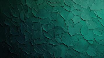 A green wall with leaves on it photo