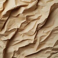 Crumpled paper background with a brown color photo