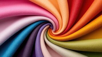 Colorful fabric with a spiral pattern photo
